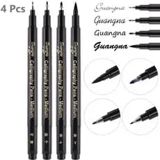 5 Pcs/Se Conjunto De Canetas De Pincel De Alta Qualidade Caligrafia Marcador De Arte Para Material Escolar De Escritório Papelaria