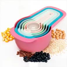 Kit 6 Colheres Medidoras Xícaras Coloridas Receitas Cozinha Confeitaria Culinaria Medida Exata
