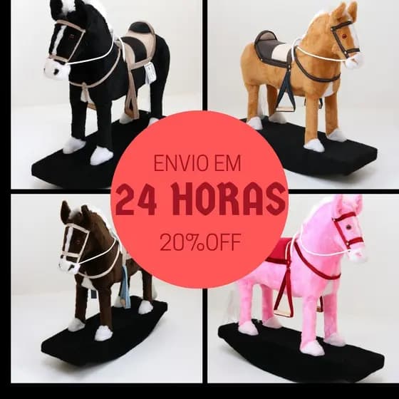 Cavalo Pop Luxo Cavalinho de Madeira Acabamento de Pelúcia. Alta Durabilidade!
