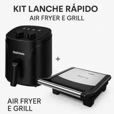 Kit Almoço saudável e Prático Itatiaia - Air Fryer 4L + Grill 1000W - Sem óleo - Cozinha com Praticidade /Design Moderno