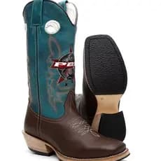 Bota Texana Bico Quadrado Sola Carrapeta Texana Sola de Couro Bota Texana PBR Texana Cano LONGO
