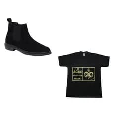 Kit Completo: Botina de Camurça + Camiseta para Todas as Ocasiões