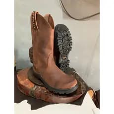 Bota Lisa de Trabalho Sem Bordado Bota de Couro Legitimo