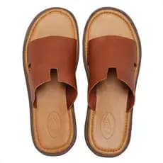 Chinelo Maresias De Couro Liso Marca Cabicera Modelo Slide