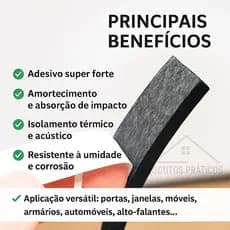 Fita Espuma Adesiva Veda Fresta 6mm 10 metros