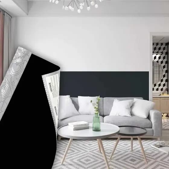 Papel Parede Adesivo Lavável Envelopamento 45cmx10m Preto