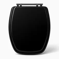 Assento Sanitário Preto Sicmol MDF com Dobradiça em Alumínio Anodizado – Resistente à Umidade