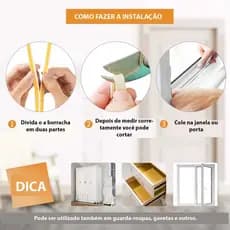 Veda Frestas Janela Porta 6mm Comfort Door - 6 Metros