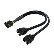 Cabo Adaptador Usb 9 Pinos Interno Placa Mãe Jusb Painel Frontal Extensor Splitter 2 Vias 9Pin