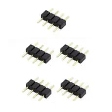 Kit 5 Adaptador Emenda Para Cabos De Led Rgb 4 Pinos (12V) - Macho/Macho