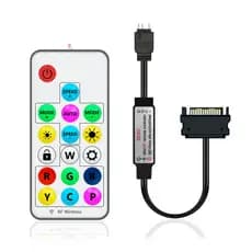 Controladora Argb 5V 3 Pinos Para Computador Conector Sata (Fonte) Para Cooler Fan E Fita De Led