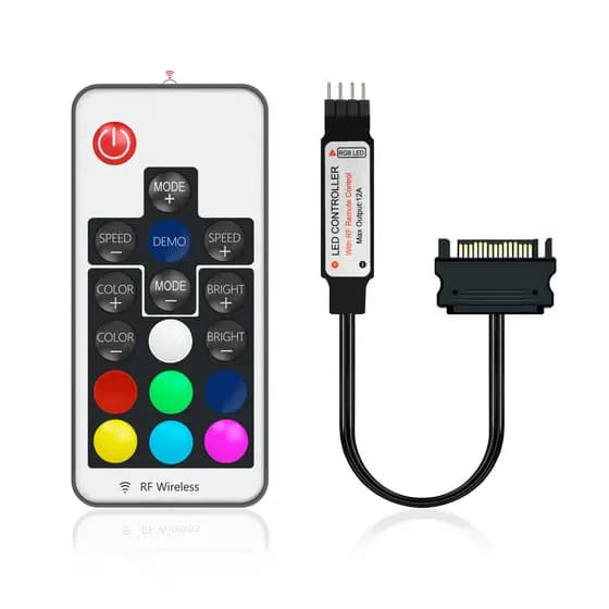 Controladora Rgb 12V 4 Pinos Para Computador Gamer Pc Conector SATA Para Cooler Fan E Fita De Led