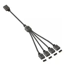 Cabo Splitter Argb 5V 3 Pinos Adaptador Led 1 Para 4 Portas Extensor Luz Rgb 3Pin Cooler Fan