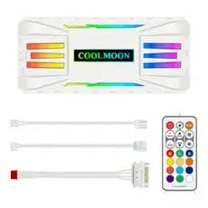 Controladora De Fans Argb 3 Pinos (10 Portas) Pwm 4 Pinos (8 Portas) Sata Branca Pa1 Coolmoon