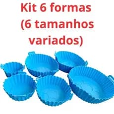 Kit 06 Formas Airfryer Antiaderente Tamanhos Variados Silicone Antiaderente Pronta Entrega