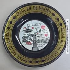 Imã Geladeira Mini Prato Cerâmica Pratinho 5x5cm Rio De Janeiro RJ Pratinho Pronta Entrega