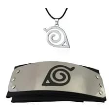 Kit Naruto bandana e colar aldeia da folha anime