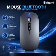 Mouse Bluetooth Recarregável para MacBook Dell Notebook Tablet e Celular Silencioso e Ergonômico