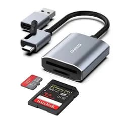 Leitor Cartão De Memoria Sd E Micro Sd Usb E Usb C 3.0 Adaptador de Cartão USB 3.0 + Type-C