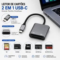 Leitor USB-C para Memory Stick Pro Duo Compatível Com iPhone 15 iPad MacBook E Android OTG