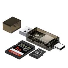 Leitor De Cartão Sd Tf Usb C Adaptador para cartão De Memória