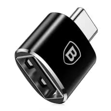 Adaptador Conversor Baseus USB‑A Para USB‑C OTG 2.4 A Transferência 480 Mbps Plug‑and‑Play