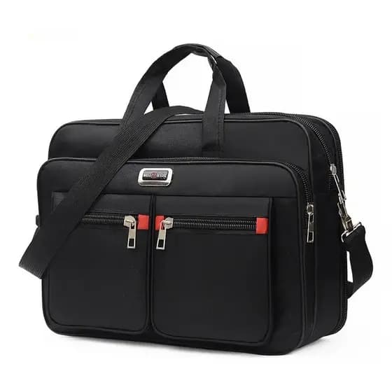 Bolsa Pasta Maleta Executiva Notebook Grande Nylon Masculino Cor Preto