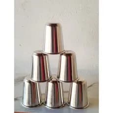 Kit 6 copos de alumínio polido, 250ml resistente cozinha