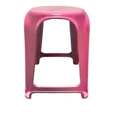 Banquinho De Plastico Banco Adulto 45cm Cor Rosa