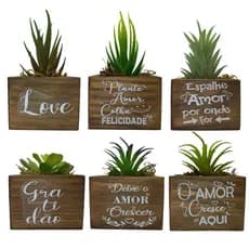 6 Vasinhos Para Flores E Suculentas Com Frases Motivacionais