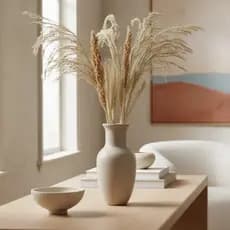 vaso decorativo com flores secas decoração de casa e sala moderno
