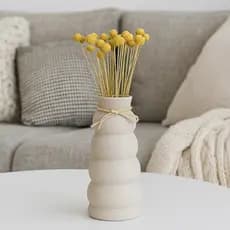 Vaso Esfera Com Flores Secas Em Ceramica DECORAÇÃO SALA CASA