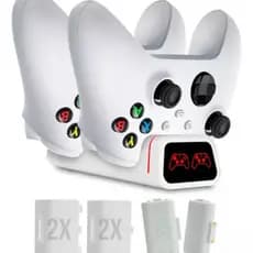 Base Carregador Controle Xbox Series S X Branco 2 Baterias