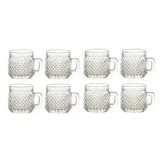 Conjunto 8 Xicaras Canequinha Café Chá Vidro Pequena 65ml