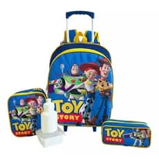 Kit Mochila Escolar Infantil Toy Story Amigos G Rodinhas F5