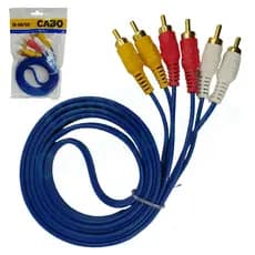 Kit 10 Cabo 3 Rca x 3 Rca Cabo Áudio e Vídeo 1,5 Metros