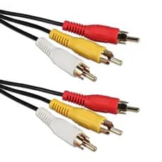 Kit 5 Cabos 3Rca x 3Rca  Áudio e Vídeo Cabo Dourado Reforçado 1.5 Metros