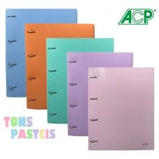 Caderno Fichário Argolado A4 Candy Cores Pasteis ACP