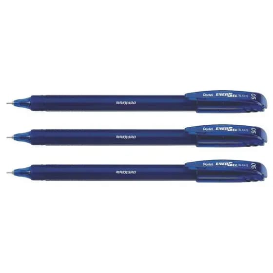 Kit 3 Caneta Gel Pentel Makkuro 0.5mm Cor Azul