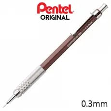 Lapiseira Pentel 0.3 Mm Técnica Graphgear 500 Grip Metal