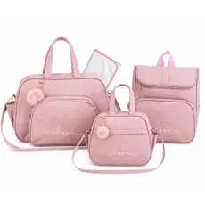 Kit Bolsa Maternidade Bebê  Impermeável 4 Peças Mochila, Trocador, Bolsa Grande e Frasqueira Térmica