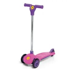 Patinete Infantil dobrável 3 rodas Suporta até 70Kg Trinet Calesita Cor Rosa