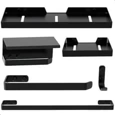 Kit Acessórios Para Banheiro Preto Fosco 6 Peças MAX