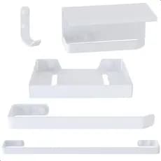 Kit Acessórios Para Banheiro Branco 5 Peças MAX