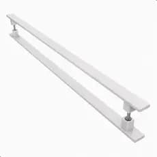 Puxador Inox Branco Para Porta Pivotante Madeira Vidro 100cm