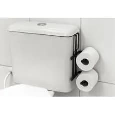 Suporte Porta Papel Higiênico Duplo P/ Caixa Acoplada Preto
