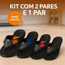 Promoção Chinelo Masculino 1 ou 2 Pares – Leve, Macio, Conforto Diário, Solado Antiderrapante