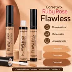 Corretivo Líquido Ruby Rose Flawless Alta Cobertura HD Matte Longa Duração
