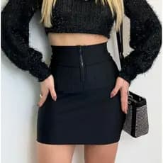 Saia Lipo Preta Power Modela Barriga Sem Incomodar P ao Plus Size