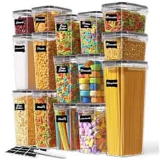 Kit 14 Potes Herméticos Com Tampa  Trava Empilháveis Resistente Plástico Cozinha Dispensa Alimentos